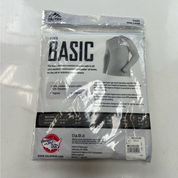 Coldpruf men’s white basic layer crew top and pants NWT M L66-38 - Picture 2 of 5